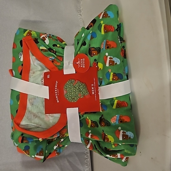 Men's Wonder Shop Holiday  2Piece Pajamas Set sz XL  Green & Red NWT - Picture 1 of 5